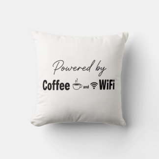 Cojín Decorativo manta divertida con energía de café y wifi