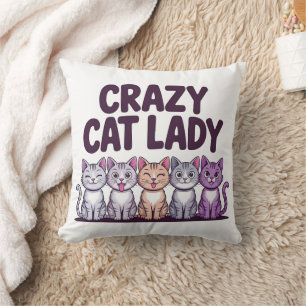 Cojín Decorativo Manta divertida de gato loco de dibujos animados m