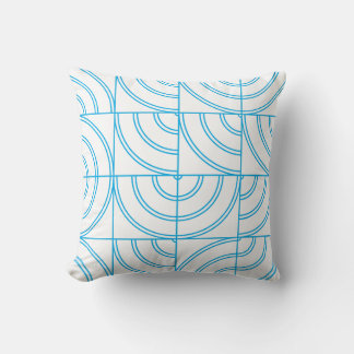 Cojín Decorativo Manta Geométrica Abstracta Azul Cerúleo Moderna