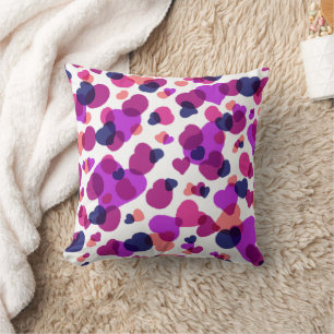 Cojín Decorativo Manta moderna abstracta con vibrantes puntos rosad