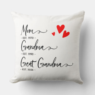 Cojín Decorativo Manta personalizada de año de moda para mamá, abue