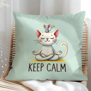 Cojín Decorativo "Mantén la calma" Graciosos Amantes Del Gato