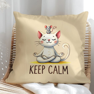 Cojín Decorativo "Mantén la calma" Graciosos Amantes Del Gato