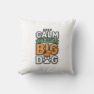 Cojín Decorativo Mantén la calma Gran perro Diseño vectorial vintag