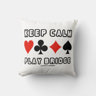 Cojín Decorativo Mantén la Calma Juega Bridge (Cuatro Palos de Cart
