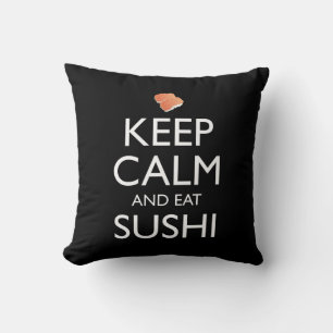 Cojín Decorativo Mantén la Calma y Come Sushi