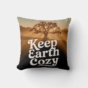 Cojín Decorativo Mantén la Tierra Acogedora Árbol Vida Vintage Espí
