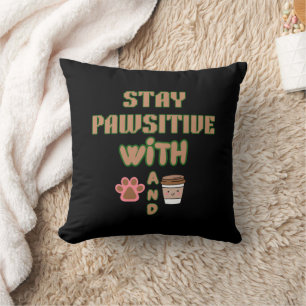 COJÍN DECORATIVO MANTÉN MANOS POSITIVAS CON PERROS Y CAFE MASCOTAS