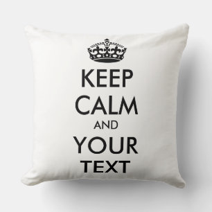 Cojín Decorativo MANTENER CALMA Y TU TEXTO - negro