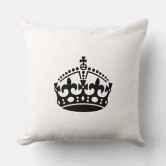 Cojín Decorativo Mantener tranquila corona negra de victoria