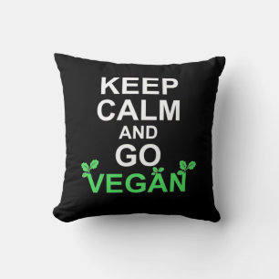 Cojín Decorativo Mantenga la calma y vaya a Vegan