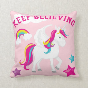 Cojín Decorativo Mantenga la creencia del unicornio mágico