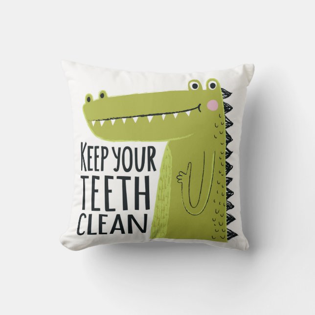 Cojín Decorativo Mantenga sus dientes limpios (Anverso)