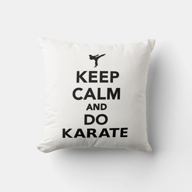 Cojín Decorativo Mantenga tranquilo y haga el karate (Anverso)