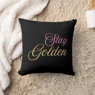 Cojín Decorativo Mantente Dorado Letra Pink & Gold