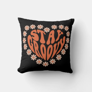 Cojín Decorativo Mantente Groovy Heart Con Flores