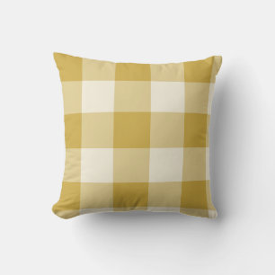 Cojín Decorativo Mantequilla Amarillo Grande Gingham Cuadro a Cuadr