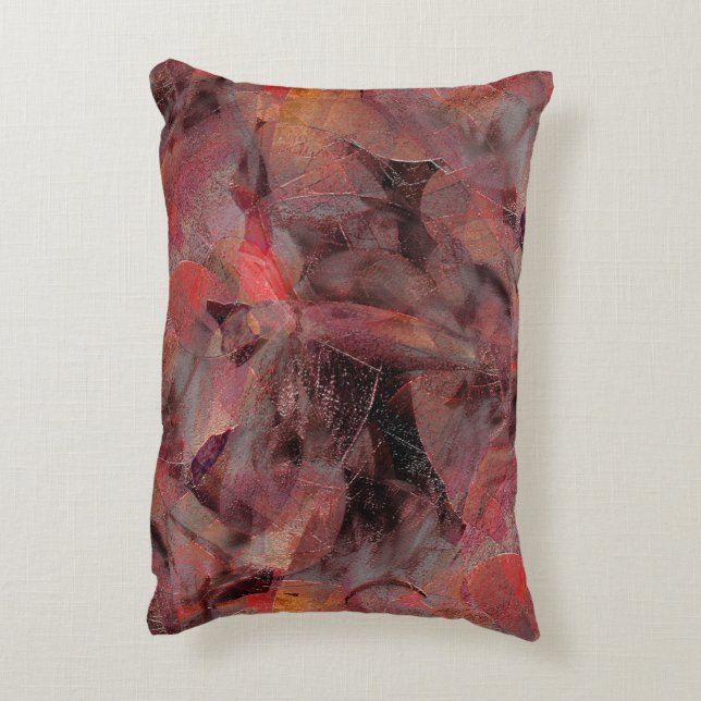 Cojín Decorativo Mantiene los tonos rojos sobre fondo gris negro (Atrás (Vertical))