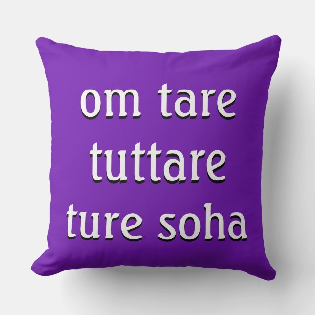 Cojín Decorativo Mantra: om tare tuttare ture soha (Anverso)