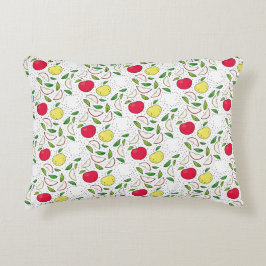 Cojín Decorativo Manzana Amarillo Verde Rojo Fruta Arte Gráfico Mod