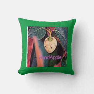 Cojín Decorativo Manzana apisonada con fondo verde