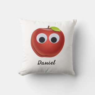 Cojín Decorativo Manzana, fruta roja con ojos saltones - Personaliz