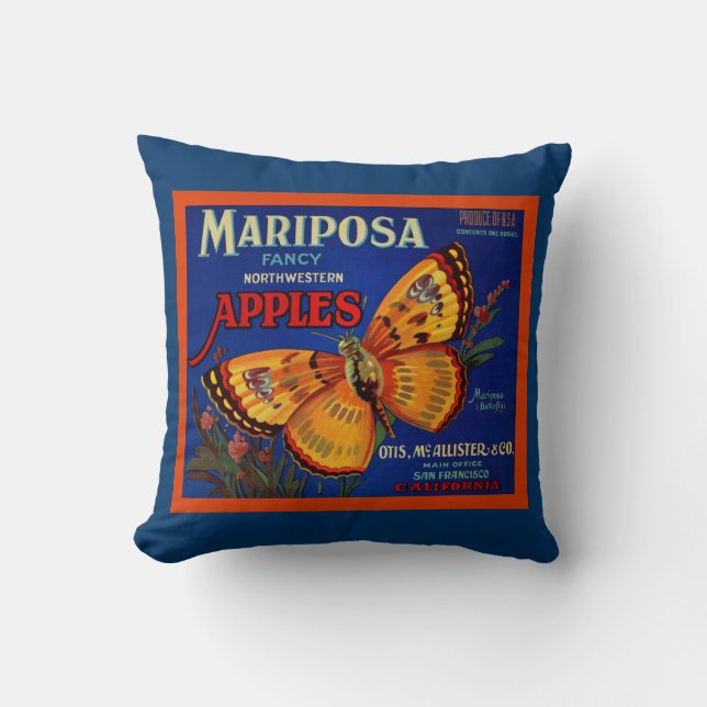 Cojín Decorativo Manzanas de Mariposa (Anverso)