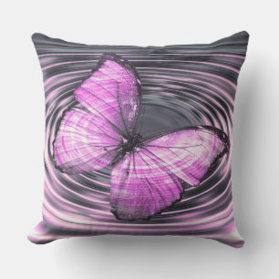 Cojín Decorativo Manzanas de mariposa rosada caliente