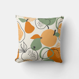 Cojín Decorativo Manzanas, peras: patrón vintage sin costuras.