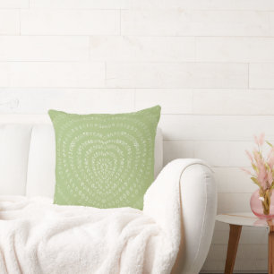Cojín Decorativo Manzanas verdes concentradas de corazón blanco boh