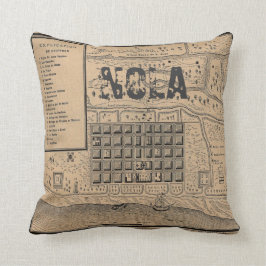 Cojín Decorativo MAP de Nueva Orleans Antiguo