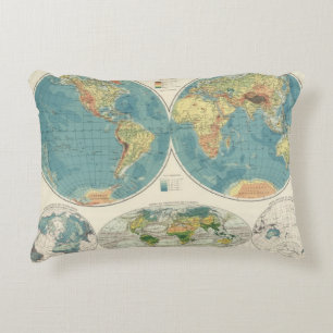 Cojín Decorativo Mapa 2 del atlas del mundo