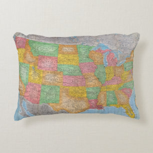 Cojín Decorativo Mapa 3 de Estados Unidos