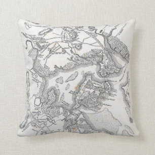 Cojín Decorativo Mapa antiguo de Boston el   1775-1776