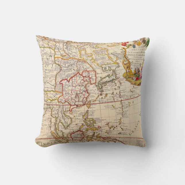 Cojín Decorativo Mapa antiguo inspirado (6) (Anverso)