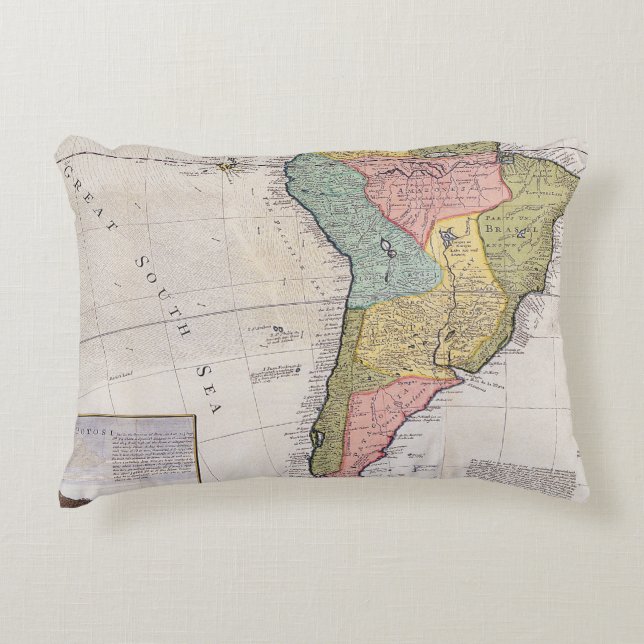 Cojín Decorativo Mapa antiguo inspirado (8) (Anverso)