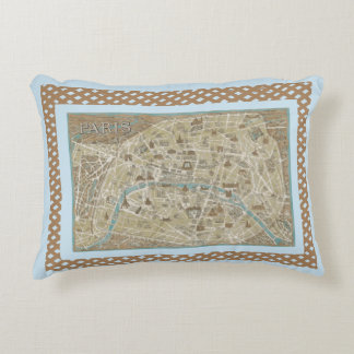 Cojín Decorativo Mapa Azul de París Topiaria