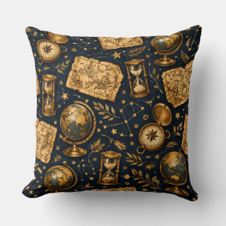 Cojín Decorativo Mapa Celestial Vintage y Patrón de Astronomía