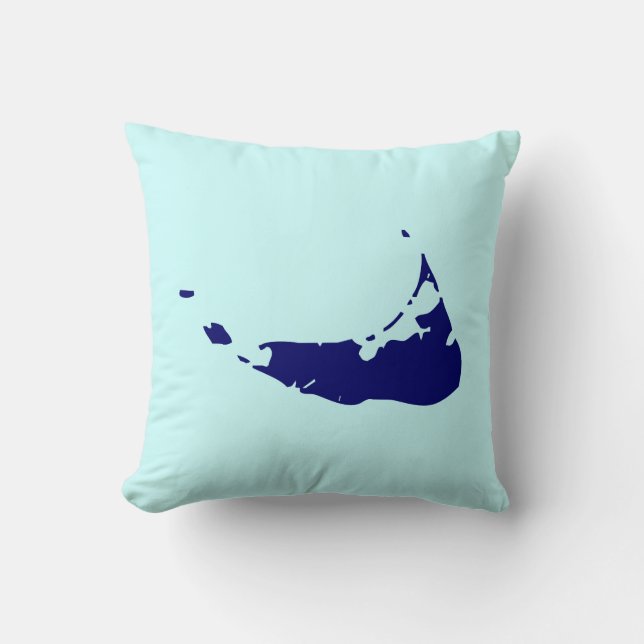 Cojín Decorativo Mapa clásico de Nantucket (Anverso)
