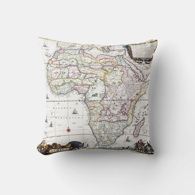 Cojín Decorativo Mapa de África el | 1696 (Anverso)