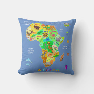Cojín Decorativo Mapa de África para niños