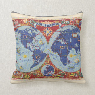 Cojín Decorativo Mapa de Air France del mundo