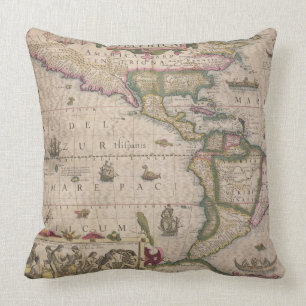 Cojín Decorativo Mapa de América, del Mercator "atlas", pub. por