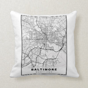 Cojín Decorativo Mapa de Baltimore