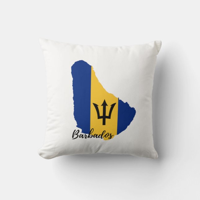 Cojín Decorativo Mapa de bandera de Barbados (Anverso)