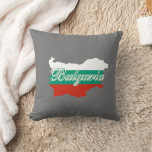 Cojín Decorativo Mapa de bandera de Bulgaria