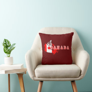Cojín Decorativo Mapa de bandera de guión de Canadá canadiense simp