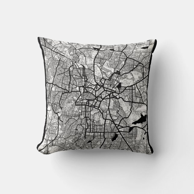 Cojín Decorativo Mapa de Bengaluru Karnataka (Anverso)