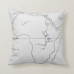 Cojín Decorativo Mapa de bosquejo de África