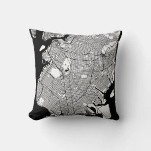 Cojín Decorativo Mapa de Brooklyn Nueva York